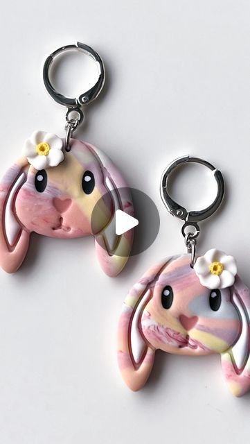 Polymer Clay Artist • Jenn Dylowicz on Instagram: "POV: ur a bunny and I’m putting a flower in ur hair ✨🌸🐰💫 AVAILABLE NOW!🕺
•
•
•
#handmadejewellery #maximalistearrings #handcraftedearring #shophandmade #earringstagram #makersofinstagram #easterearrings #supporthandmade #statementearrings #earringshandmade #earringslover #handmadeclayearring #bunnyearrings #handcraftedjewellery #earringsofinstagram #polymerclay #clayearrings #clayjewelry #polymerclayearrings #clayjewellery #claycreations #polymerclayearring #polymerclaymakers #polymerclaycreations #polymerclayslab #claying #handmadeearring #polymerclayart #MyFIMO #mymothandmoon" Easter Earrings, Bunny Earrings, Handcrafted Earrings, Polymer Clay Creations, Support Handmade, Polymer Clay Art, Polymer Clay Crafts, Clay Creations, Handmade Earrings