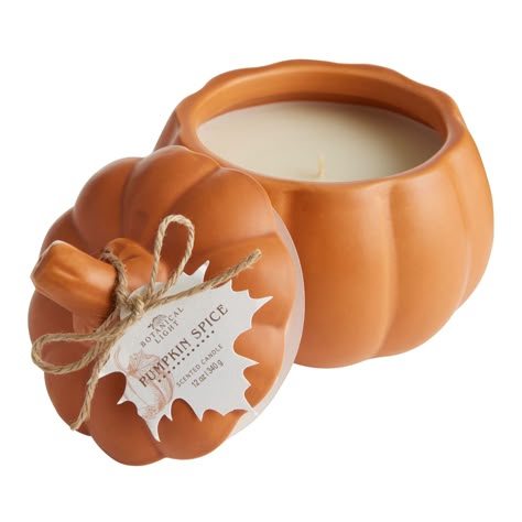 Pumpkin Spice Ceramic Pumpkin Scented Candle - World Market Japanese Candles, Pumpkin Scented Candles, Pumpkin Wallpaper, Pumpkin Drawing, Cement Candle, Pumpkin Scent, Pumpkin Candle, Ceramic Pumpkin, Fall Decor Inspiration