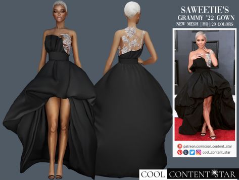 Saweetie'S Gown Grammy 2022 - cool_content_star Sims 4 Celebrity Cc, Grammy 2022, Grammy Dresses, Sims 4 Challenges, Sims 4 Download, Sims 4 Expansions, Tumblr Sims 4, Sims 4 Gameplay, Sims 4 Dresses