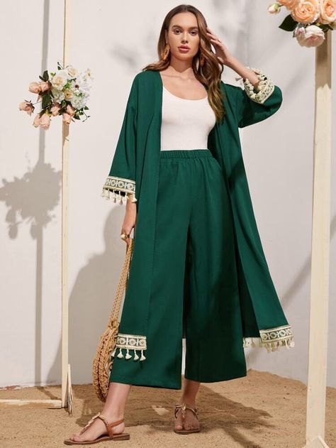 Co Ord Sets Two Pieces, Chiffon Frocks For Women, Modest Essentials, Estilo Hijab, Womens Dress Coats, Modest Casual Outfits, Mode Kimono, Frock For Women, Desi Fashion Casual