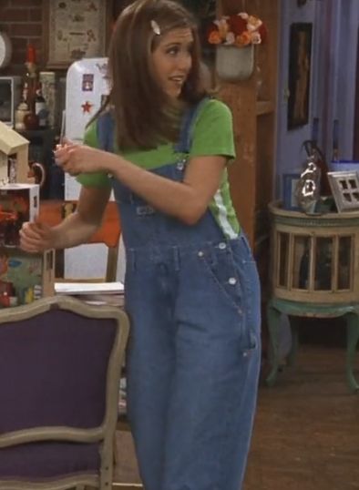 Rachel Green Overalls, Outfits In Friends, Friends Fits, Celana Jogger Wanita, Dungaree Outfit, Rachel Green Friends, Rachel Green Style, Rachel Green Outfits, Green Overalls