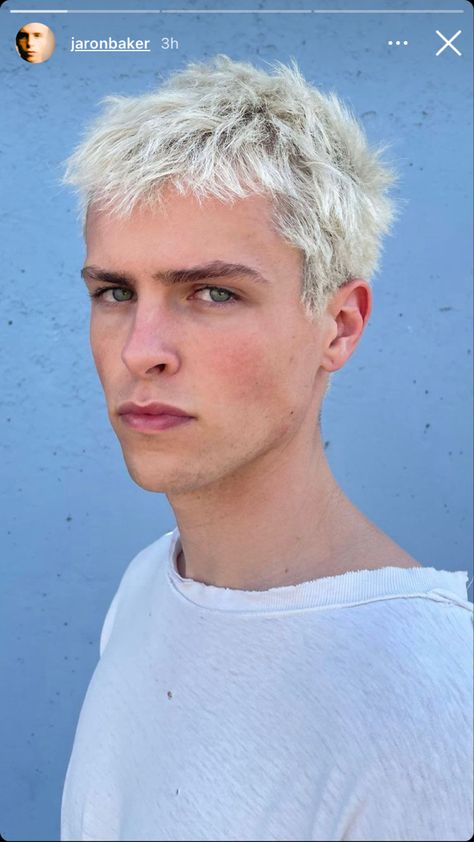 Men’s Short Spiky Haircut, Short Platinum Blonde Hair Men, Short Alternative Hair Men, Grunge Mullet Men, Spiky Short Hair Men, Blonde Short Hair Men, Mens Buzzed Hairstyles, Platinum Blonde Men, Punk Haircut Men