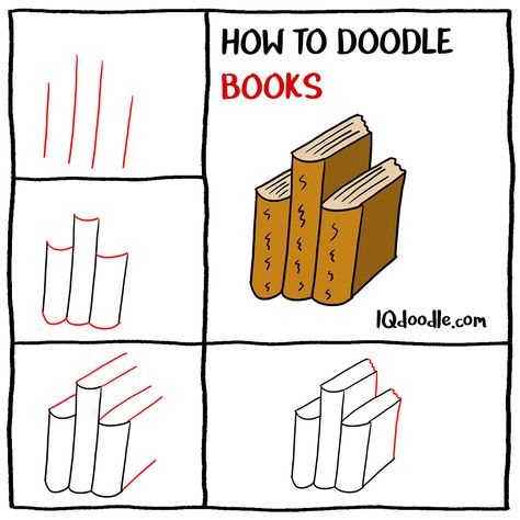 Simple Book Doodle, How To Draw Books Easy, Doodling In Books, How To Start Doodling, Want To Doodle In Your Books, Book Doodle, How To Doodle, Draw Doodles, Class Presentation