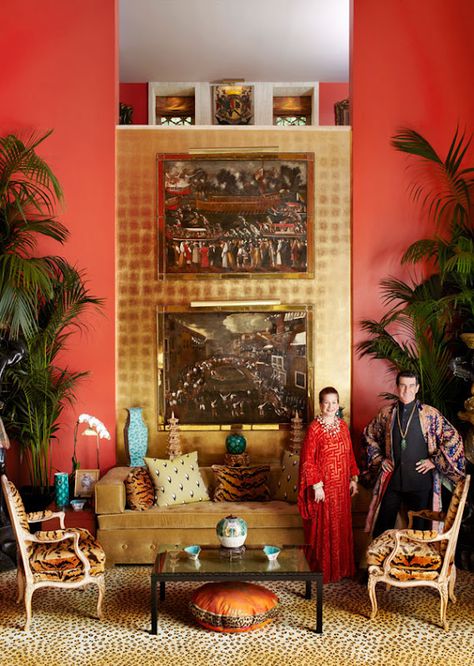 Tony Duquette Interiors, Hutton Wilkinson, Eccentric Home, Leopard Print Rug, Tony Duquette, Eccentric Decor, Town And Country Magazine, Venetian Art, Beverly Hills Houses