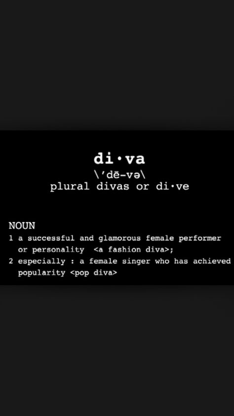 Is should actually be like this   Diva-A female version of a hustla Diva Tattoo, Funny Definition, Diva Fashion, Female Singers, Album Covers, Best Quotes, Diva, Cards Against Humanity, Healing