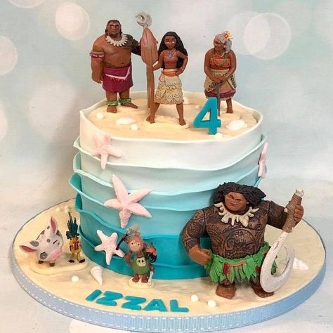 Moana Cakes, Moana Birthday Party Cake, Moana Birthday Cake, Moana Birthday Party Theme, Moana Theme Birthday, Festa Moana Baby, Twin Birthday Cakes, Moana Cake, Moana Themed Party