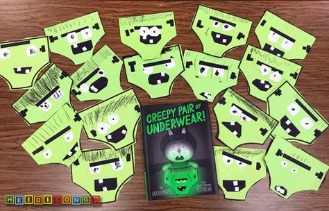 A Creepy Pair of Underwear Craftivity FREEBIE! | Heidi Songs Halloween Library Programs, First Grade Halloween Crafts, Creepy Carrots Craft, Creepy Crayon, Halloween Craftivity, Creepy Carrots, Free Craft Templates, Crayon Book, October Classroom