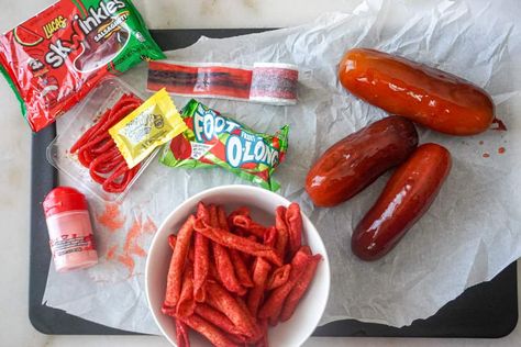 how to make chamoy pickles Chamoy Pickles, Pickled Fruit, Cheesy Casserole, Fruit Roll, Fruit Roll Ups, Spicy Beef, Spicy Snacks, Easy Homemade Recipes, Cozy Meals