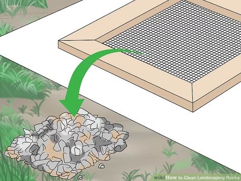 3 Ways to Clean Landscaping Rocks - wikiHow Clean Landscaping, Rock Walkway, Rock Mulch, Rock Flower Beds, Stone Flower Beds, Landscaping Rocks, Landscape Rocks, Rock Yard, Cleaning With Bleach