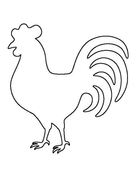 Rooster pattern. Use the printable outline for crafts, creating stencils, scrapbooking, and more. Free PDF template to download and print at http://patternuniverse.com/download/rooster-pattern/ Rooster Crafts For Kids, Animal Templates Printable Free, Chicken Drawings, Rooster Craft, Printable Outline, Rooster Pattern, Animal Templates, Chicken Crafts, Rooster Decor