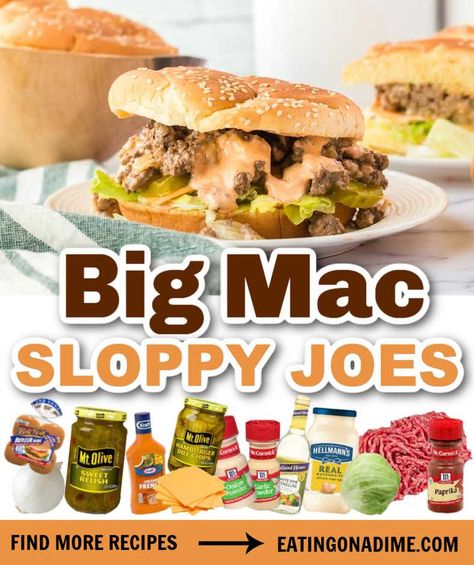 Big Mac Sloop Joes, Big Mac Sloppy Joe Recipe Easy, Big Mac Sloppy Joes Recipe, Big Mac Sloppy Joe Recipe, Big Mac Sloppy Joe, Big Mac Sloppy Joes, Big Mac Sloppy, Big Mac Sauce Recipe, Mac Sauce Recipe