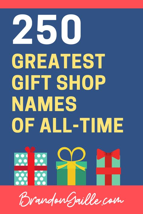 Here are the 250 most catchy and unique gift shop names of all-time. I have broken down this awe-inspiring list into categories, from cool to cute to catchy and unique. Stationary Shop Name Ideas, Online Gift Shop Name Ideas, Gift Shop Names Unique, Unique Name For Online Shop, Gift Business Name Ideas, Gift Shop Names Ideas, Gift Box Business Name Ideas, Gift Shop Ideas Business, Cute Business Names For Crafts