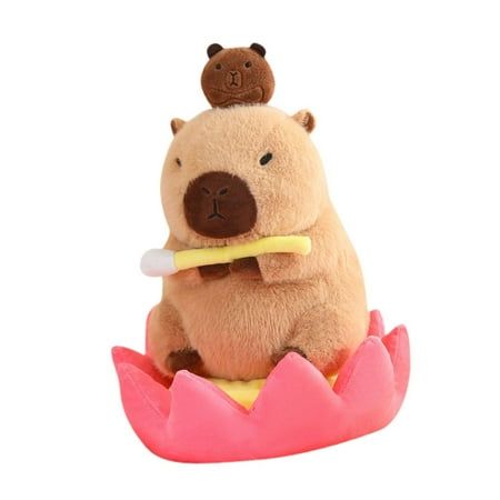 Kokiya Capybara Stuffed Toy Kids Room Decor Realistic Collectible Cute Capybara Stuffed 30cm with Lotus.Lifelike capybara doll with a cute shape,which is cute and lifelike.Capybara plush toy is made of plush, fully filled pp cotton, soft , and very comfortable to the touch.Capybara stuffed animal is the good bedtime company toy, kids can engage story time with this stuffed animal.Cute cartoon animal capybara doll is a great gift for family, friends, birthdays, housewarming celebrations and other Capybara Room Decor, Capybara Plush, Giraffe Stuffed Animal, Cute Capybara, Panda Gifts, Cute Shape, Soft Toy Animals, Cute Cartoon Animals, Baby Giraffe