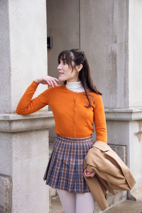 Orange skirt outfit