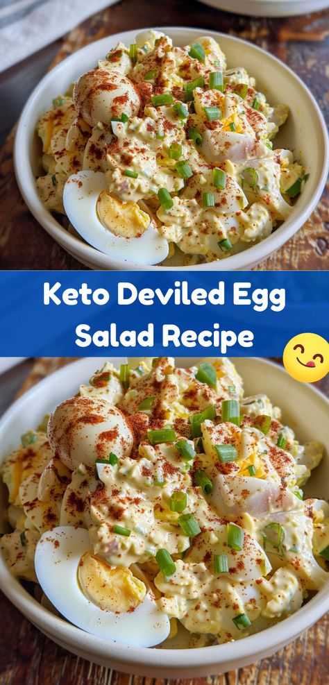 Tasty Keto Deviled Egg Salad: Quick, low-carb dish perfect for any meal. Healthy, creamy, and full of flavor. Deviled Egg Salad Recipe, Deviled Egg Salad, Egg Salad Recipe, Deviled Egg, Egg Salad, Deviled Eggs, Salad Recipe, Low Carb, Egg