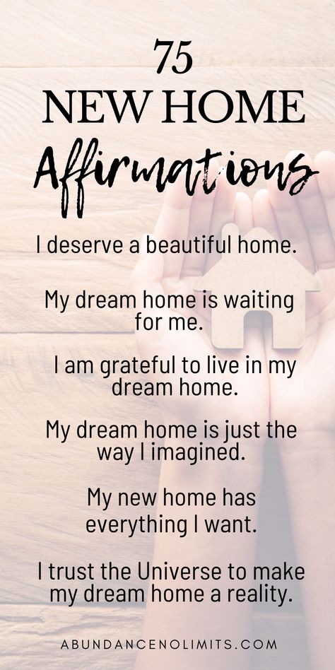 If you're looking for positive affirmations to manifest a house, these affirmations are for you. I'll share with you my favorite abundance affirmations that I used to manifest my own home. House Manifestation Quotes, Vision Board For House, Manifestation Words To Use, Manifest Dream Home Affirmations, Home Manifestation Affirmations, Dream Home Spell, Manifest New Home Affirmations, Affirmations For New Apartment, Home Buying Affirmations