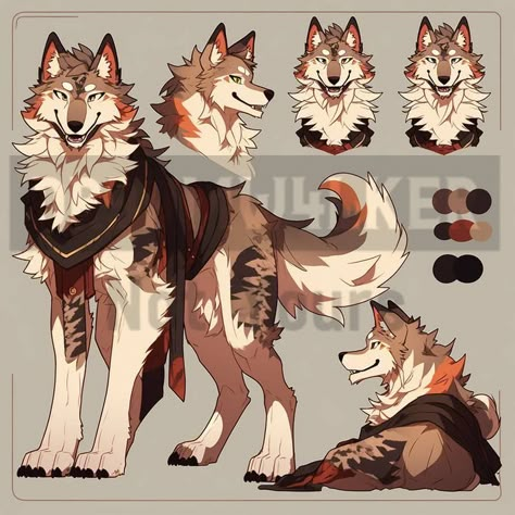 Wolf Human Hybrid Oc, Cool Animal Art, Wolf Therian Art, Fire Wolf Art, Magic Wolf Art, Mythological Creatures Drawings, Animal Oc Art, Wolf Hybrid Oc, Wolf Oc Character Design