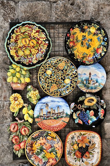 Italian Pottery, Tuscan Style, Italian Ceramics, Southern Italy, The Amalfi Coast, Positano, Hand Painted Ceramics, Amalfi Coast, Ceramic Painting