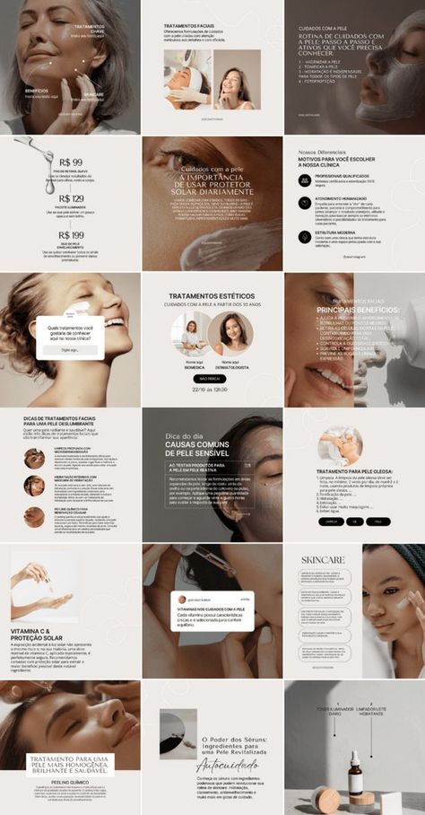 Social Media Templates by Emma Derma Cosmetics, Inmobiliaria Ideas, Instagram Branding Design, Instagram Feed Planner, Boss Woman, Beauty Advertising, Social Media Branding Design, Instagram Template Design, Aesthetic Clinic