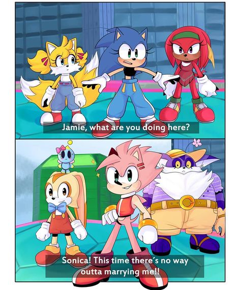 @pink_onionn posted on their Instagram profile: “Sonic heroes screenshot redraw but is a gender bend 💖💕 PD: Please ignore the ugly background 🙏  The…” Doom Demons, Screenshot Redraw, Gender Bend, Sonic & Knuckles, Sonic Heroes, Sonic And Amy, Sonic Funny, Sonic Fan Characters, Sonic 3