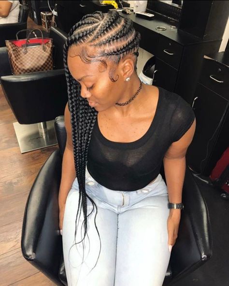 Pinterest @teethegeneral Lemon Braids, Nice Braids, Lemonade Braids Hairstyles, Braids Styles, Cool Braids, Beautiful Braids, Girls Braids, Hairstyle Gallery, Cornrows Braids