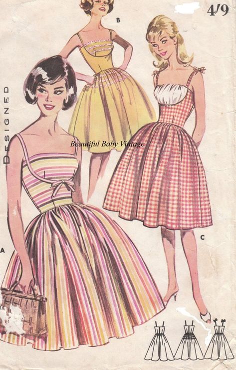 Vintage 1950s Ladies Dress Size 14 16 18 Retro Rockabilly | Etsy Rockabilly Skirt, Vintage Fashion Sketches, Vogue Vintage, Vintage Dress Patterns, Retro Mode, Sewing Pattern Sizes, Ladies Dress, Dress Sewing Pattern, Moda Vintage