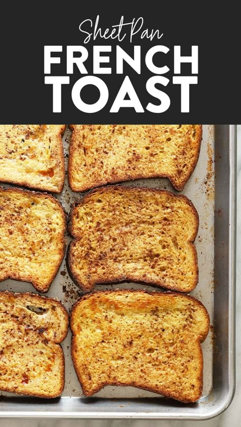 Sheet Pan French Toast, Pan French Toast, Crispy French Toast, French Toast Toppings, Oven French Toast, Oven Baked French Toast, Popular Breakfast Recipes, Make French Toast, Cinnamon French Toast