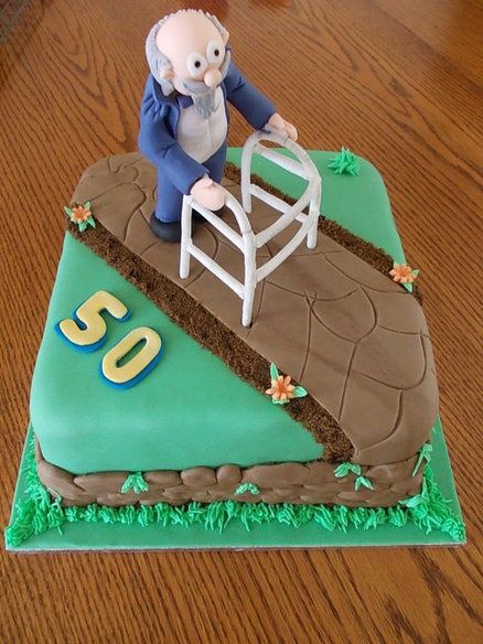 Funny 50th Birthday Cakes, 50th Birthday Cakes For Men, Over The Hill Cakes, Cupcakes For Men, 50th Cake, 60th Birthday Cakes, Adult Birthday Cakes, Funny Birthday Cakes, 50th Birthday Funny