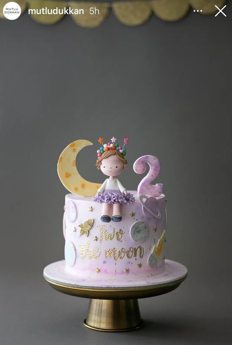 Two The Moon Birthday Cake Girl, Two The Moon Cake Girl, Two The Moon Birthday Cake, To The Moon Cake, Moon Birthday Cake, Two The Moon Cake, Prince Cake, Moon Birthday