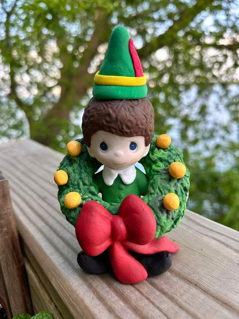 Altered Precious Moments Figurines, Painted Precious Moments, Altered Moments, Precious Moments Dolls, Homemade Art, Precious Moments Figurines, Buddy The Elf, Christmas Decorations For The Home, Favourite Colour