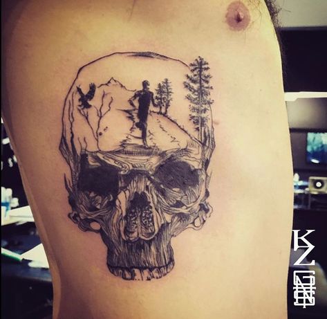 Trail Running Tattoo Ideas For Men, Running Tattoos For Men, Runner Tattoo Men, Running Tattoo Ideas For Men, Running Tattoos, Runner Tattoo, Outdoor Tattoo, Tatoo Styles, Running Tattoo