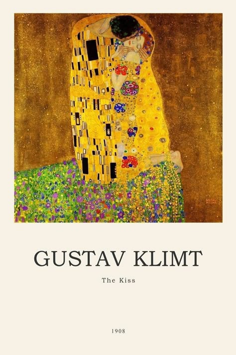 Art Over Couch, The Kiss Gustav Klimt, Famous Impressionist Paintings, Klimt Prints, Foto Muro Collage, Gustav Klimt Art, Klimt Art, Arte Van Gogh, Art Exhibition Posters