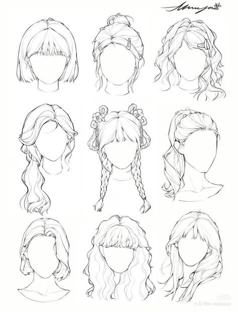 Easy Hair Drawings, How To Draw Braids, Hair Drawings, Drawing Hair Tutorial, Draw Hair, Hair Sketch, Fashion Drawing Sketches, How To Draw Anime, Hair References