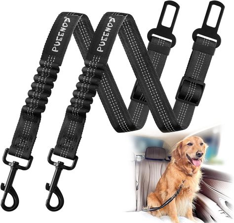 2 Pack Dog Seat Belt Adjustable Dog Car Seatbelts for Vehicle Nylon Pet Safety Seat Belt with Elastic Bungee Buffer Reflective & Durable Car Harness for... Dog Car Harness, Harness For Dogs, Dog Belt, Dog Car Seat Belt, Car Harness, Car Travel Accessories, Dog Seat Belt, Dog Seat, Car Interior Design