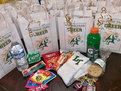 Competition Team Cheer Goody Bag for UIL State Comp🐴🔥💚 … | Flickr Cute Cheer Goodie Bag Ideas, Sport Goodie Bag Ideas, Sports Team Goodie Bags Gift Ideas, Cheer Spirit Gifts Ideas Goodie Bags, Cheer Treats Team Snacks, Snack Goodie Bags, Cheer Competition Goodie Bag Ideas, Cheer Goodie Bags Ideas Team Snacks, Cheer Snack Bag Ideas