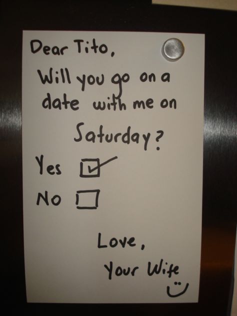 "Will you go on a date with me on Saturday? Love, Your Wife" - never ever be too busy or too broke or too tired for date night. Will You Go On A Date With Me Card, Will You Go On A Date With Me, Him Notes, Baseball Drawings, Saturday Love, Love Your Wife, Sweet Hearts, Too Tired, Going On A Date