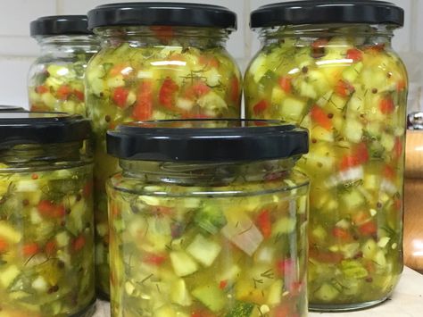 Gherkin Relish Recipe, Gherkins Recipe, Sweet Gherkin Pickle Recipe, Gherkin Relish, Pickled Fruit, American Dinner, Vegetable Recipe, Caught Out, Relish Recipes