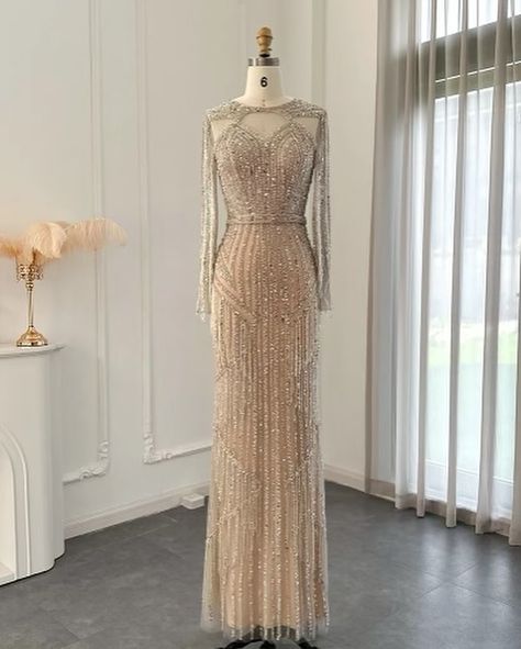 Evening Gowns Online, Bm Dresses, Long Sleeve Evening Gowns, Virtual Stylist, Dubai Fashion, Stunning Gowns, Gowns Online, Parisian Chic, Abaya Fashion