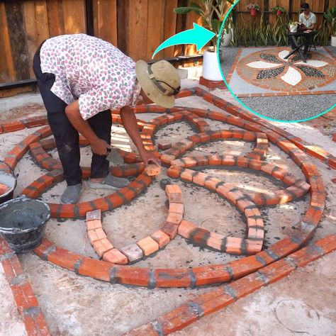 Why Don't You Do It In Your Home? Unique Brick Floor Ideas In The Garden As A Play Area | garden, brick | Why Don't You Do It In Your Home? Unique Brick Floor Ideas In The Garden As A Play Area | By Random Crafts Brick Floor Ideas, Play Area Garden, Brick Patterns Patio, Brick Floor, Brick Pathway, Brick Walkway, Brick Garden, Random Crafts, Floor Ideas