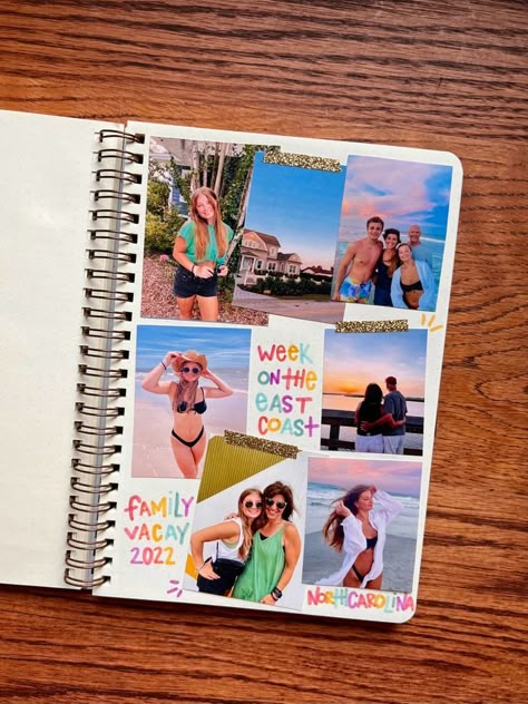 Scrapbook Ideas For Vacations, Scrapbook Ideas Summer Memories, Picture Book For Best Friend, Things To Scrapbook, College Memories Scrapbook, Cute Best Friend Scrapbook Ideas, Scrapbook Vacation Ideas, Scrapbook Pages Ideas For Best Friend, Front Scrapbook Ideas