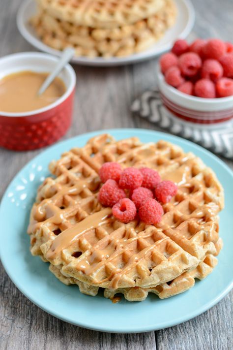 Whole Wheat Yogurt Waffles are easy to make and packed with protein and fiber. Make a batch ahead of time to stock your freezer and reheat them for a quick breakfast or snack. #recipe #breakfast #brunch Yogurt Waffles, Wheat Waffles, Low Sugar Breakfast, Whole Wheat Waffles, Sweet Potato Cookies, Sweet Potato Waffles, Stuffed Sweet Potato Healthy, Snacks Ideas, Quick Healthy Meals