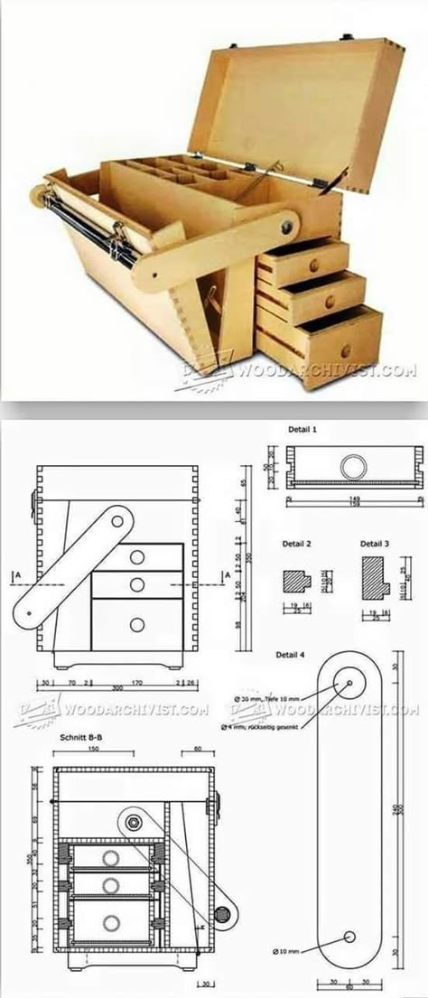 Box Organization, Wooden Tool Boxes, Woodworking Cabinets, Hobby Tools, Woodwork Projects, Woodworking Books, Úložný Box, Workshop Organization, Tool Cabinet