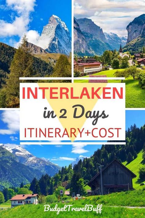 Planning for trip to Interlaken? 2 Days in Interlaken is perfect for a weekend getaway in Switzerland. See the best of Interlaken on a budget with this Interlaken travel guide that includes Interlaken Itinerary and Interlaken cost breakdown and travel tips. Best things to do in Interlaken | Places to visit in Interlaken | where to stay in Interlaken cheap  #interlaken #interlakenitinerary #interlakencost #interlakenbudget #switzerland Interlaken Itinerary, Best Family Vacation Destinations, Switzerland Travel Guide, Switzerland Itinerary, Interlaken Switzerland, Europe 2024, Best Family Vacations, Family Vacation Destinations, Interlaken