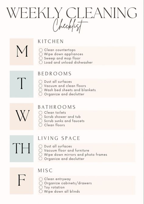 Cleaning template design Wash Bed Sheets, Declutter Bathroom, Cleaning Schedule Templates, Clean Countertops, Weekly Cleaning Checklist, Cleaning Faucets, Weekly Cleaning, Entryway Organization, Schedule Template