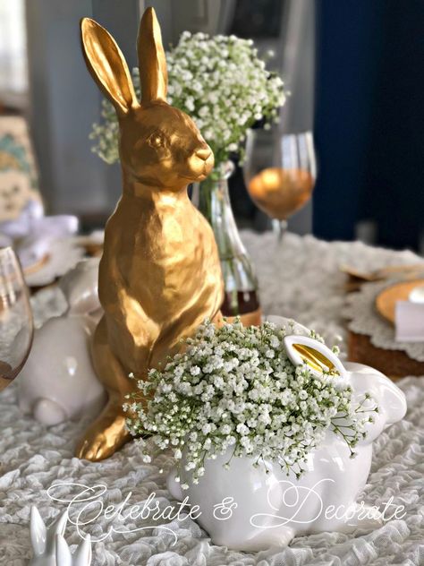 Easter Tables, Easter Display, Easter Wood Crafts, Easter Table Settings, Easter Tablescapes, Easter Bunny Wreath, Easter Decorations Diy Easy, Bunny Wreath, Easter Centerpieces