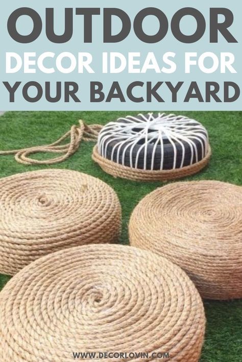 Backyard Vibe Ideas, Renters Yard Ideas, Quick Home Improvement Projects Easy Diy, Outdoor Home Wedding Ideas, Outdoor Decor Ideas, Diy Porch Decor, Diy Projektit, Dekor Diy, Diy Outdoor Decor