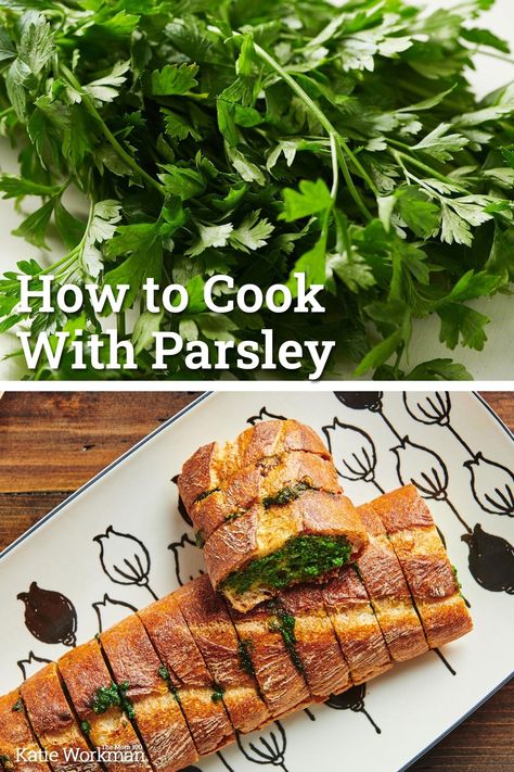 How to Cook with Parsley / Here's everything you need to know about how to buy, store, chop, and cook with parsley. Plus 10 recipes using parsley. Recipe For Spinach, Gremolata Recipe, Parsley Recipes, Parsley Pesto, Tabbouleh Salad, Liquor Recipes, Creamy Garlic, Parsnips, Fresh Garlic