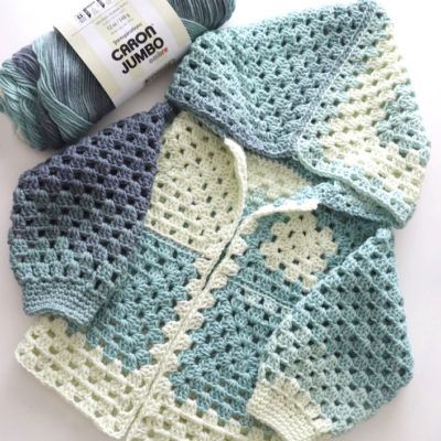 v Baby Hexagon Cardigan, Crochet Baby Sweater Pattern, Granny Stitch, Repeat Crafter Me, Crochet Baby Sweater, Baby Sweater Patterns, Ombre Yarn, Crochet Toddler, Crochet Sweaters