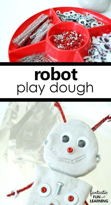 Letter R Preschool, Robots Preschool, Play Dough Ideas, Play Dough Invitation, Robot Activity, Playdough Ideas, Robot Theme, Dough Ideas, Playdough Activities