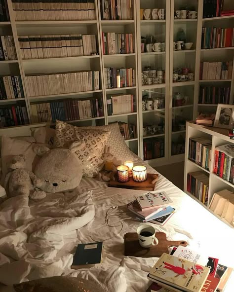 Coquette Library, Bedroom Library, Indie Room, Pretty Room, Dreamy Room, Aesthetic Rooms, Room Stuff, Dream Apartment, Cute Room